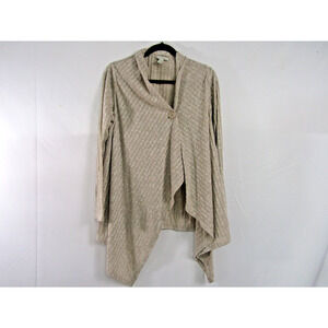 VTG Dana Buckman Rayon Tan Wrap Sweater sz M Coastal Neutral Nautical Cottage